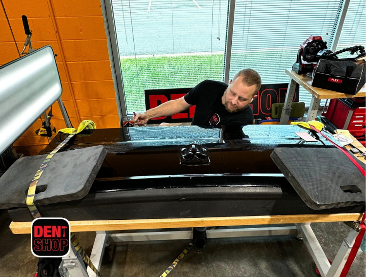 dent shop technician working
